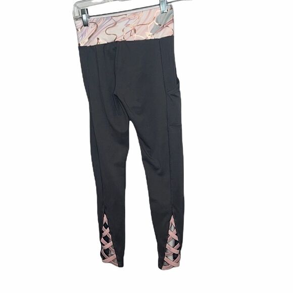 Justice Metallic Rose Gold/ Grey Leggings. Size 12. - Picture 4 of 9